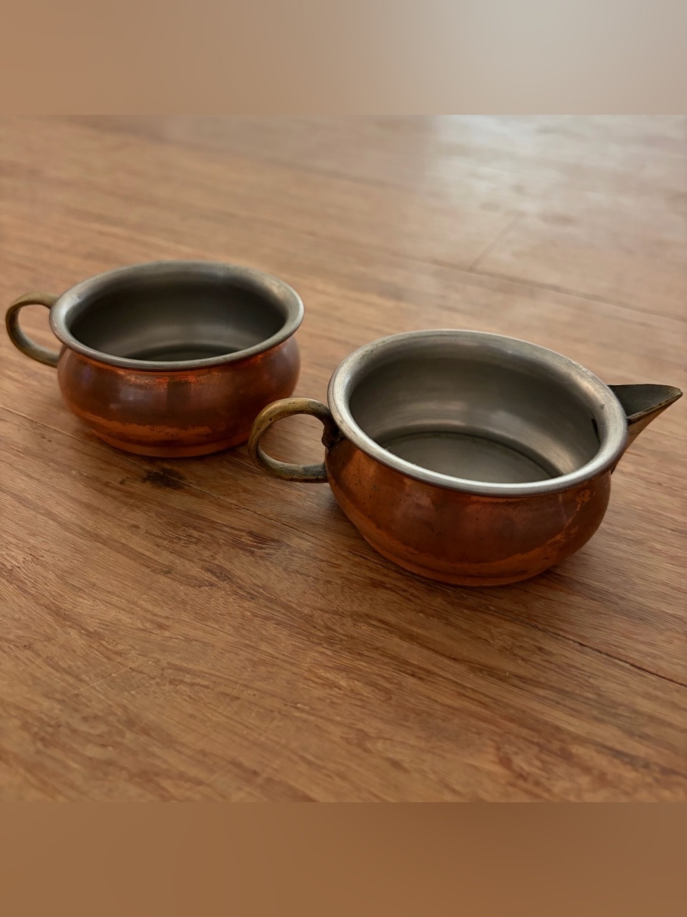 Vintage Tagus Copper Cream & Sugar Set – Made in Portugal - Picture 2 of 6
